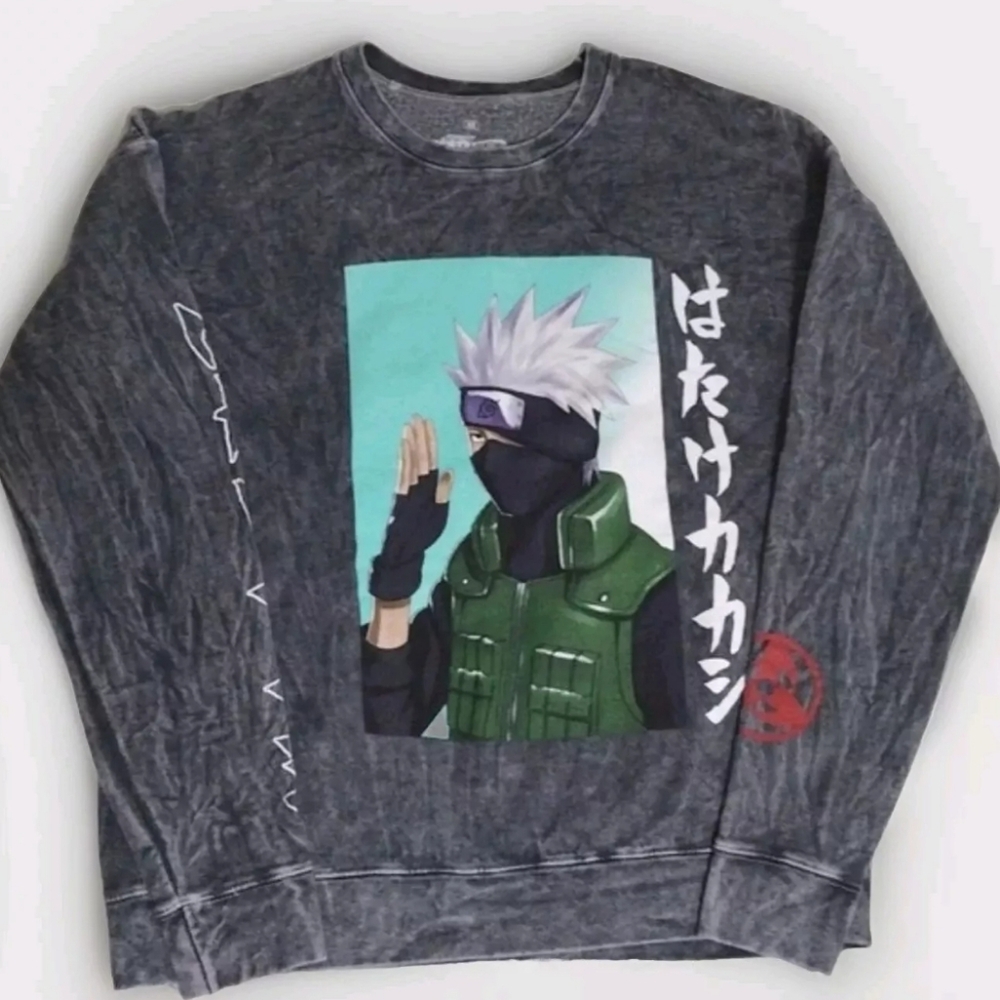Naruto Shippuden Ripple Junction Patina Gray Sweatshirt Unisex Medium Anime Tee